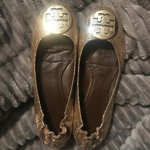 Low price BEAUTIFUL Tory Burch Gold Reva Flats 9.5
